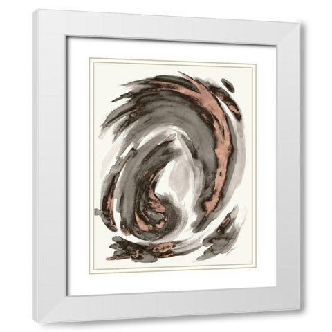 Muted Swirl I White Modern Wood Framed Art Print with Double Matting by Hewitt, L.