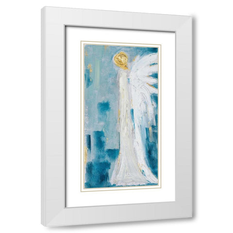 Angel Wings White Modern Wood Framed Art Print with Double Matting by Hewitt, L.