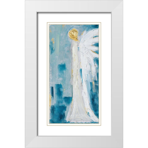 Angel Wings White Modern Wood Framed Art Print with Double Matting by Hewitt, L.