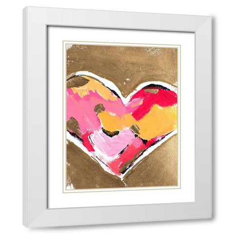 Heart Full of Love II White Modern Wood Framed Art Print with Double Matting by Hewitt, L.