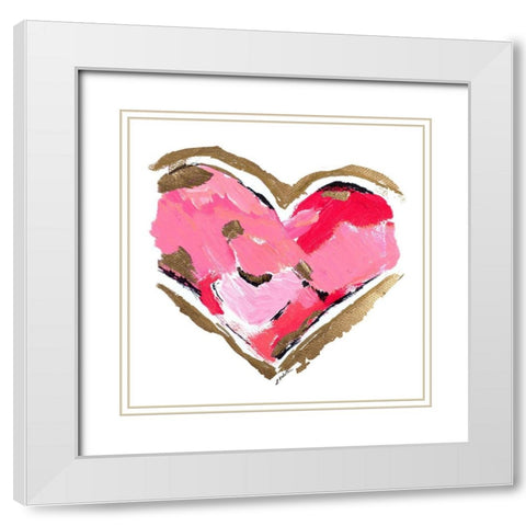 Heart Full of Love II White Modern Wood Framed Art Print with Double Matting by Hewitt, L.