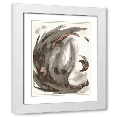 Muted Swirl II White Modern Wood Framed Art Print with Double Matting by Hewitt, L.