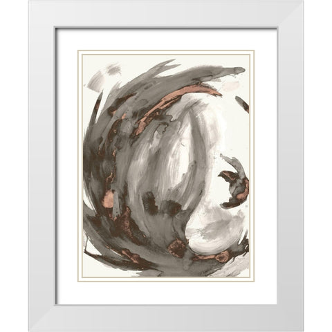Muted Swirl II White Modern Wood Framed Art Print with Double Matting by Hewitt, L.