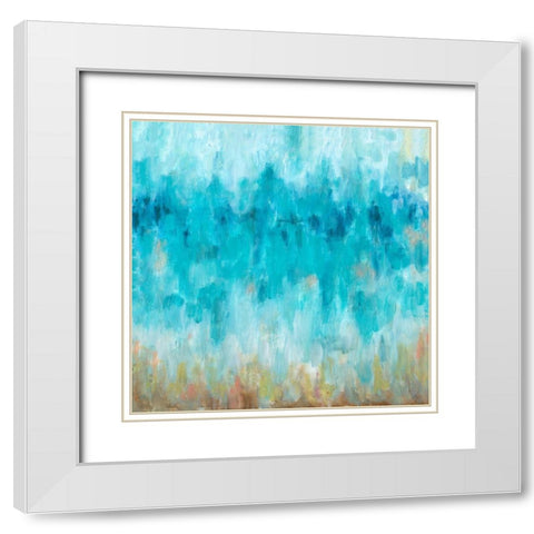 Beach Gaze Square White Modern Wood Framed Art Print with Double Matting by Hewitt, L.
