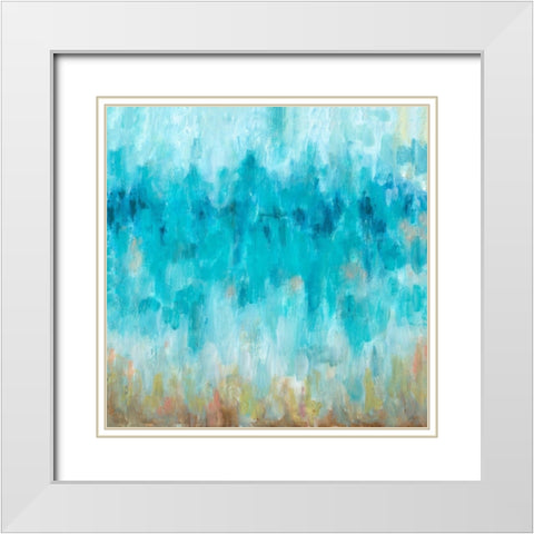 Beach Gaze Square White Modern Wood Framed Art Print with Double Matting by Hewitt, L.