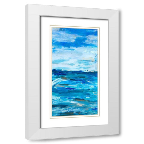 Ocean Mind Panel II White Modern Wood Framed Art Print with Double Matting by Hewitt, L.