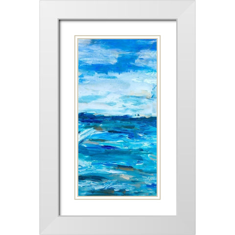 Ocean Mind Panel II White Modern Wood Framed Art Print with Double Matting by Hewitt, L.