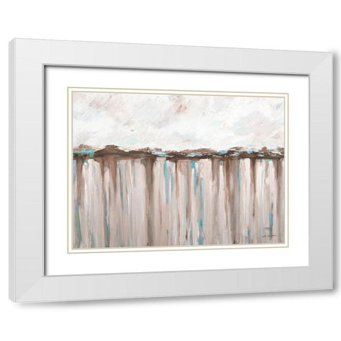 Ocean Hues White Modern Wood Framed Art Print with Double Matting by Hewitt, L.