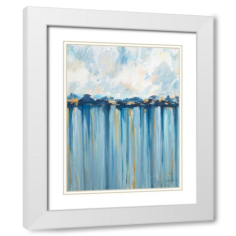 Ocean Blues White Modern Wood Framed Art Print with Double Matting by Hewitt, L.