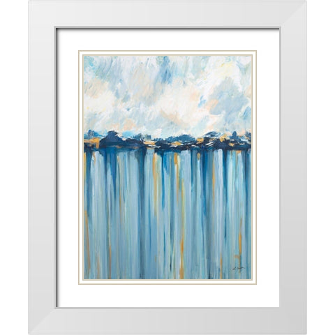 Ocean Blues White Modern Wood Framed Art Print with Double Matting by Hewitt, L.