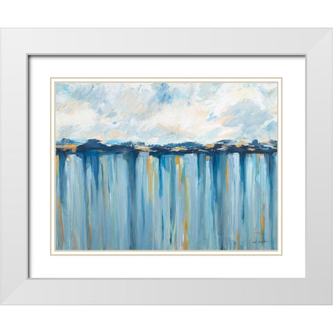 Ocean Blues White Modern Wood Framed Art Print with Double Matting by Hewitt, L.