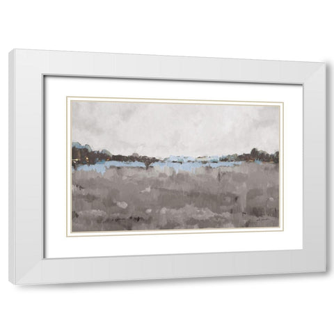 Free Spirit Grey White Modern Wood Framed Art Print with Double Matting by Hewitt, L.