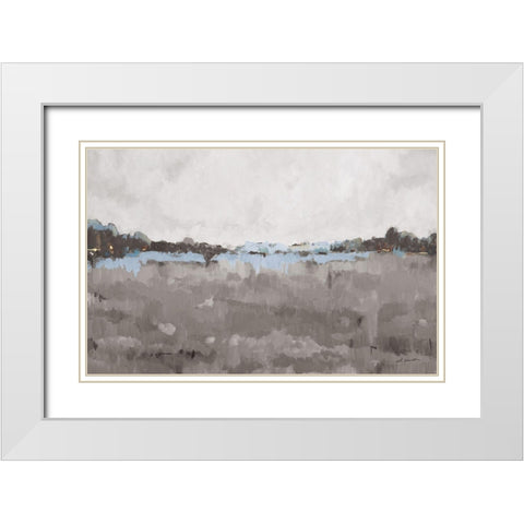 Free Spirit Grey White Modern Wood Framed Art Print with Double Matting by Hewitt, L.