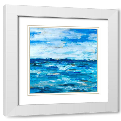 Ocean Mind White Modern Wood Framed Art Print with Double Matting by Hewitt, L.