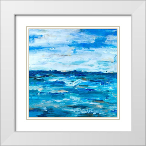 Ocean Mind White Modern Wood Framed Art Print with Double Matting by Hewitt, L.
