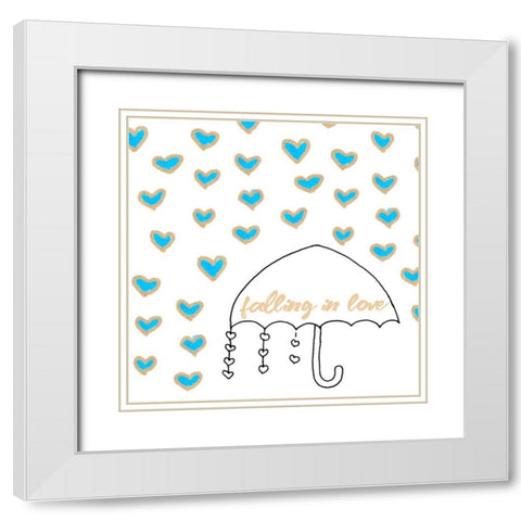 Falling in Love White Modern Wood Framed Art Print with Double Matting by Torres, Melanie