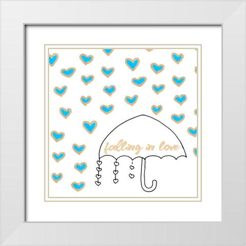 Falling in Love White Modern Wood Framed Art Print with Double Matting by Torres, Melanie