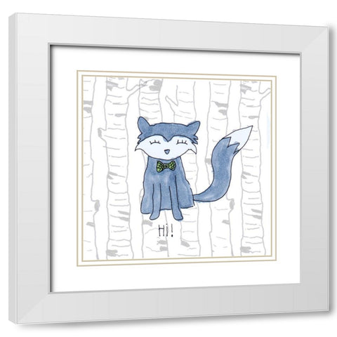 Hi White Modern Wood Framed Art Print with Double Matting by Torres, Melanie