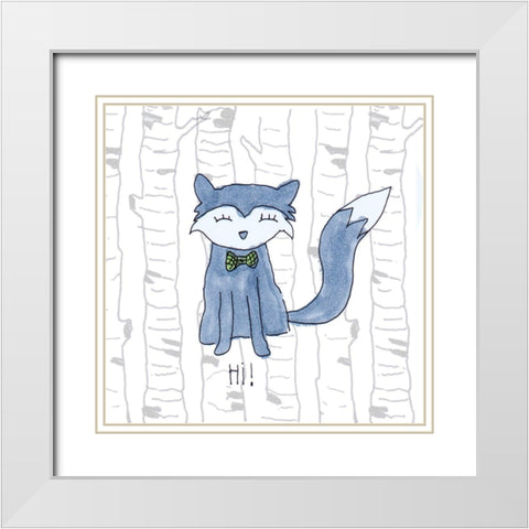 Hi White Modern Wood Framed Art Print with Double Matting by Torres, Melanie