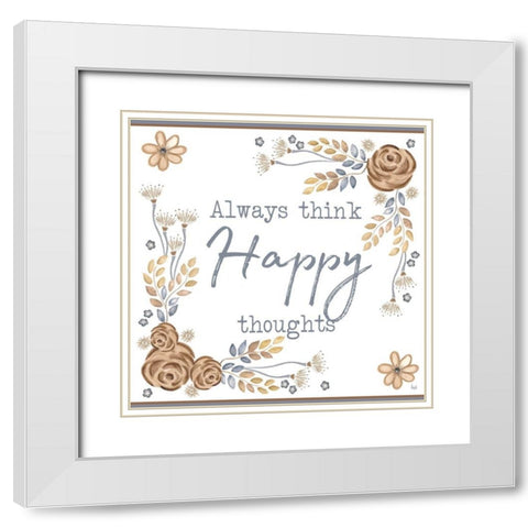 Brown Leaves Inspiration II White Modern Wood Framed Art Print with Double Matting by Metz, Andi