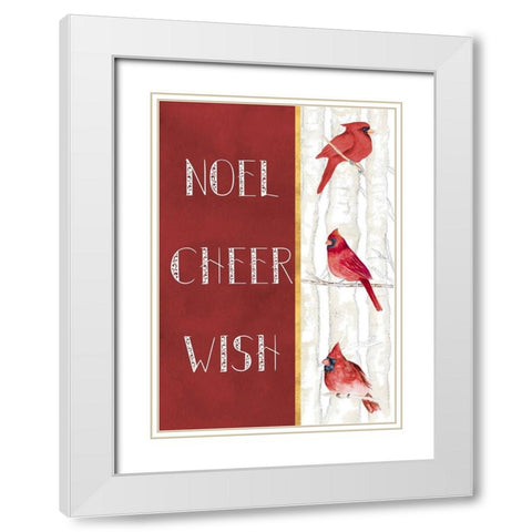 Noel Cheer Wish White Modern Wood Framed Art Print with Double Matting by Gaynor, Janice