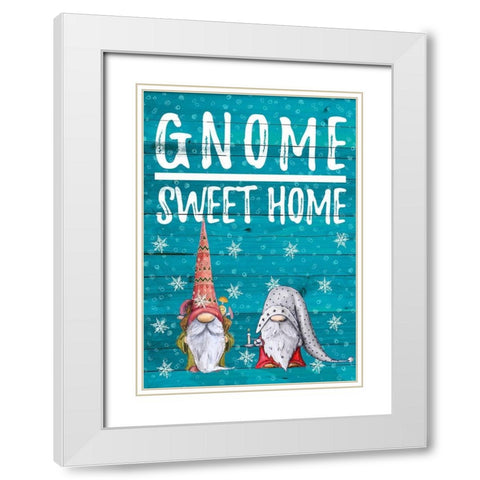 Gnome Sweet Home White Modern Wood Framed Art Print with Double Matting by Edwins, Hugo