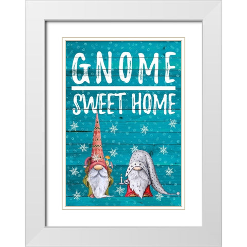 Gnome Sweet Home White Modern Wood Framed Art Print with Double Matting by Edwins, Hugo