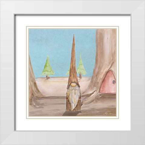 Gnoming Around II White Modern Wood Framed Art Print with Double Matting by Edwins, Hugo