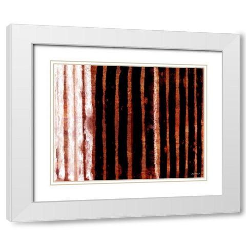 Warm Vertical Horizon White Modern Wood Framed Art Print with Double Matting by Meneely, Dan