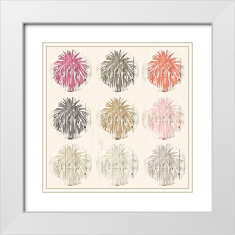 Tropical Palm Tree Collection White Modern Wood Framed Art Print with Double Matting by Meneely, Dan