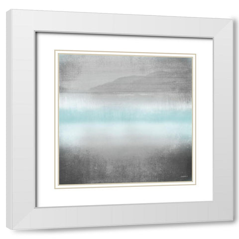 Foggy Loon Lake I White Modern Wood Framed Art Print with Double Matting by Meneely, Dan