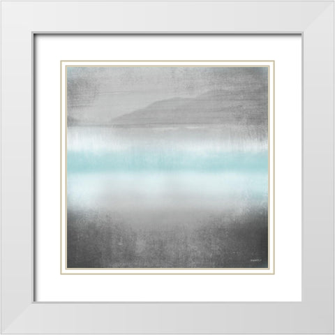 Foggy Loon Lake I White Modern Wood Framed Art Print with Double Matting by Meneely, Dan