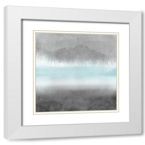 Foggy Loon Lake II White Modern Wood Framed Art Print with Double Matting by Meneely, Dan