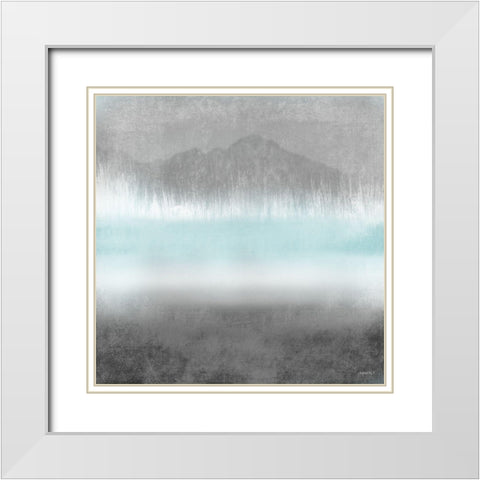Foggy Loon Lake II White Modern Wood Framed Art Print with Double Matting by Meneely, Dan