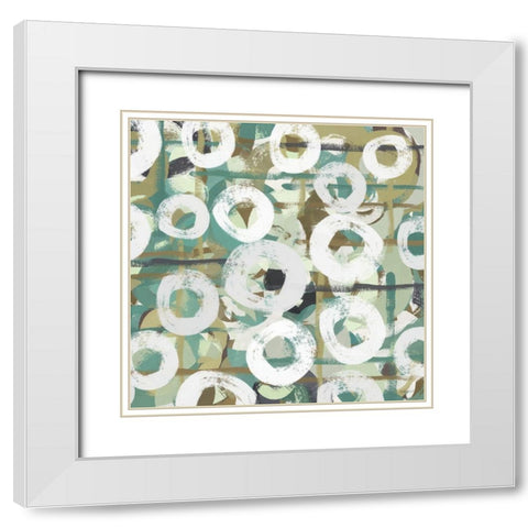 White Spheres I White Modern Wood Framed Art Print with Double Matting by Meneely, Dan