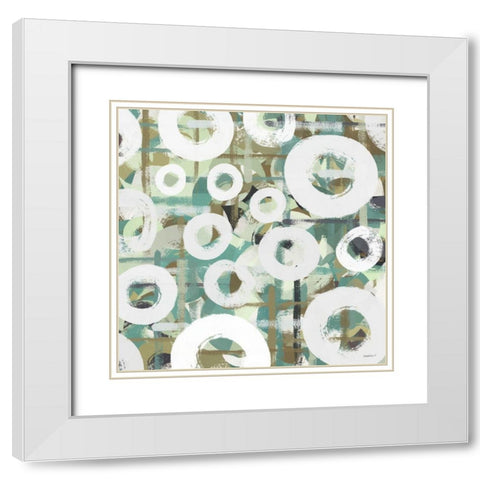 White Spheres II White Modern Wood Framed Art Print with Double Matting by Meneely, Dan