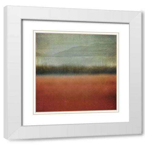 Loon Lake in Reds II White Modern Wood Framed Art Print with Double Matting by Meneely, Dan