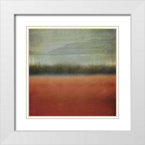 Loon Lake in Reds II White Modern Wood Framed Art Print with Double Matting by Meneely, Dan