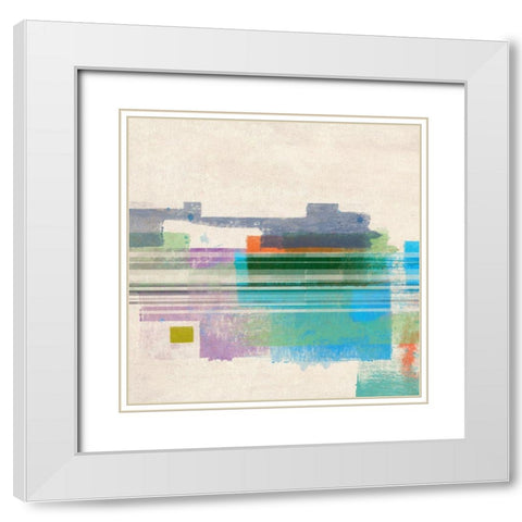 Summer Squares I White Modern Wood Framed Art Print with Double Matting by Meneely, Dan