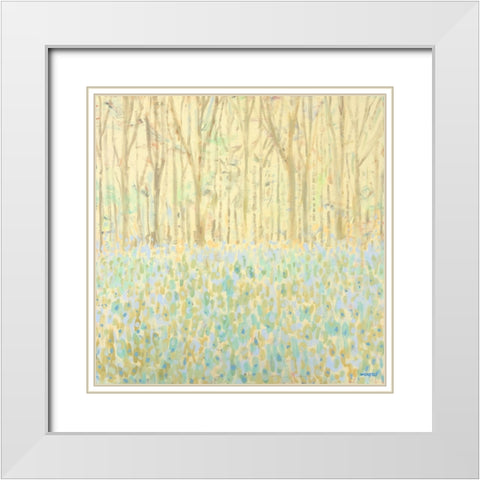 Yellow Birchwood Trees White Modern Wood Framed Art Print with Double Matting by Meneely, Dan