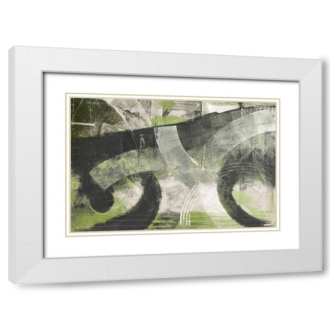 Summer Greens I White Modern Wood Framed Art Print with Double Matting by Meneely, Dan