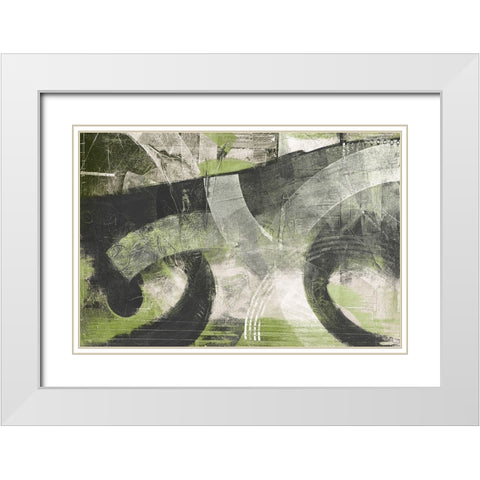Summer Greens I White Modern Wood Framed Art Print with Double Matting by Meneely, Dan