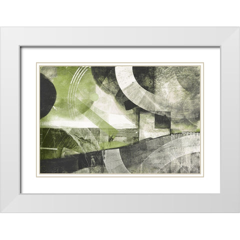 Summer Greens II White Modern Wood Framed Art Print with Double Matting by Meneely, Dan