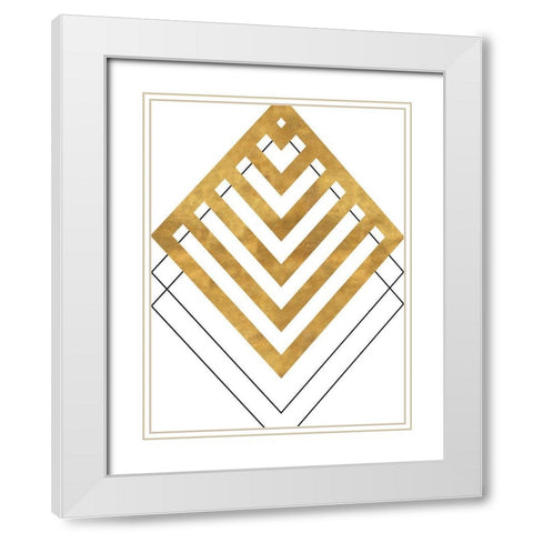 Gold Tip White Modern Wood Framed Art Print with Double Matting by SD Graphics Studio