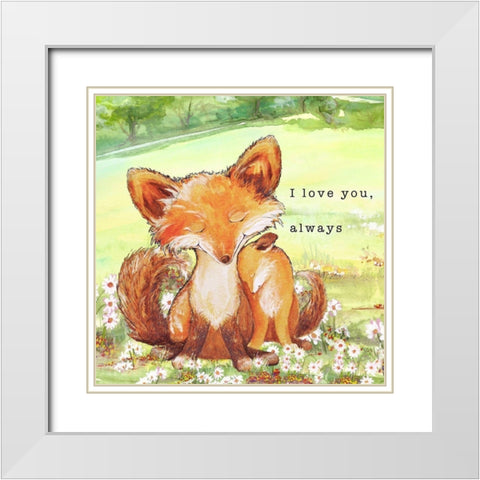 Fox Tales II White Modern Wood Framed Art Print with Double Matting by Diannart