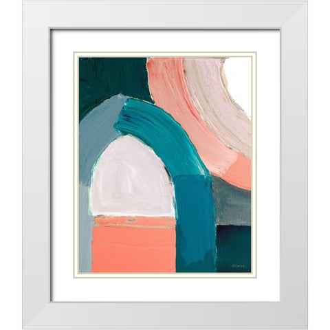 Dark Pastel Roundabout I White Modern Wood Framed Art Print with Double Matting by Coolick, Ann Marie