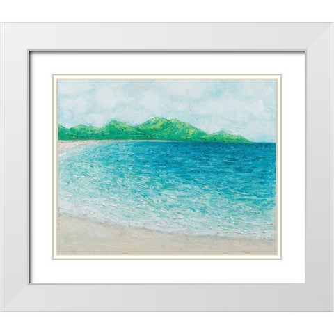 Far Away In Paradise White Modern Wood Framed Art Print with Double Matting by Coolick, Ann Marie