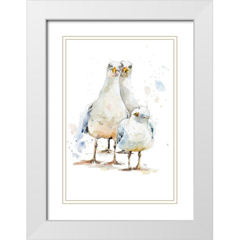 The Happy Family White Modern Wood Framed Art Print with Double Matting by Pinto, Patricia