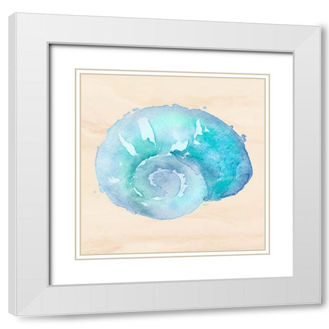 Watercolor Shell and Sand II White Modern Wood Framed Art Print with Double Matting by Loreth, Lanie