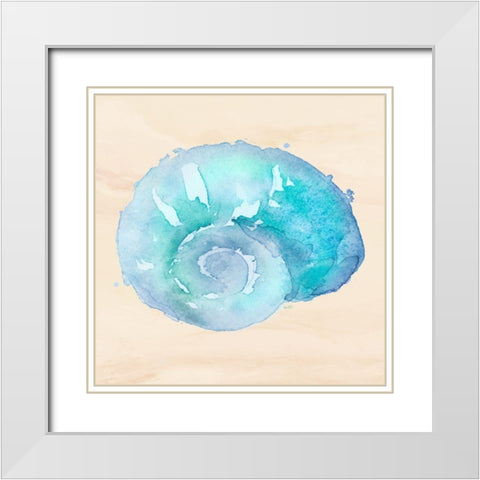 Watercolor Shell and Sand II White Modern Wood Framed Art Print with Double Matting by Loreth, Lanie